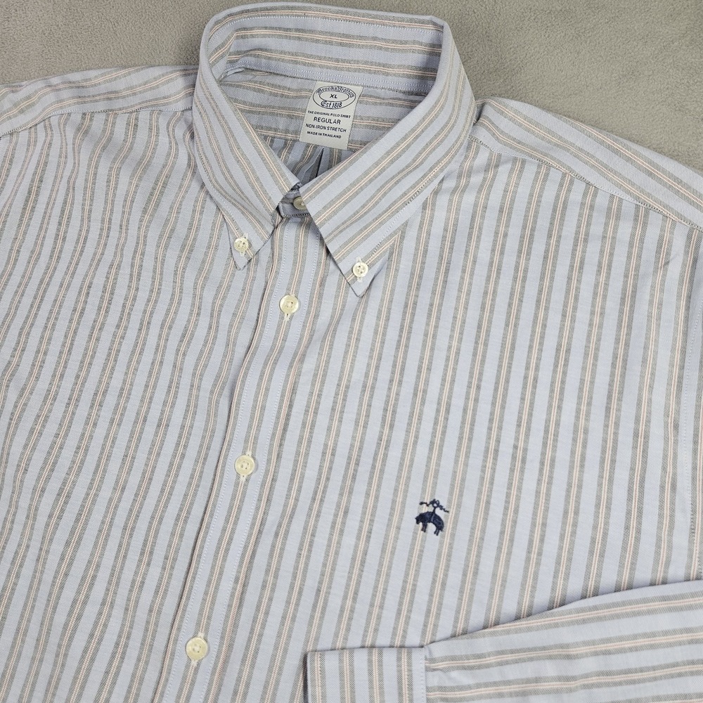 Brooks Brothers The Original Polo Oxford Shirt Mens XL Non-Iron Stretch Office